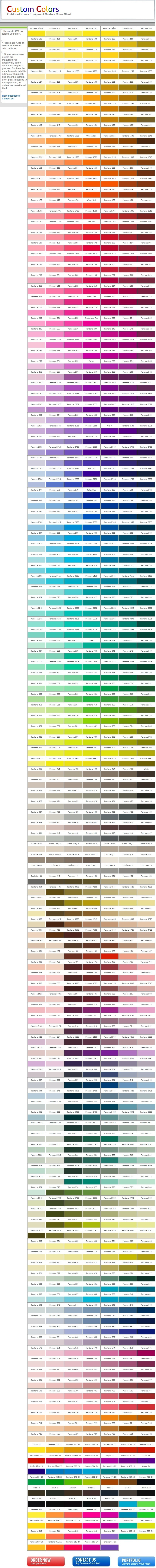 Outdoor Fitness Equipment Custom Color Chart